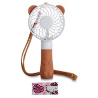 hoho com Portable Battery Bear Fan Mini Portable Handheld Fan USB Rechargeable Personal 1200mA Rechargeable Battery  4 Blades  1 Switch  2 Speeds Adjustable + Bling Bling Cubic Sticker (Bear Brown) - B0733Q3PQS